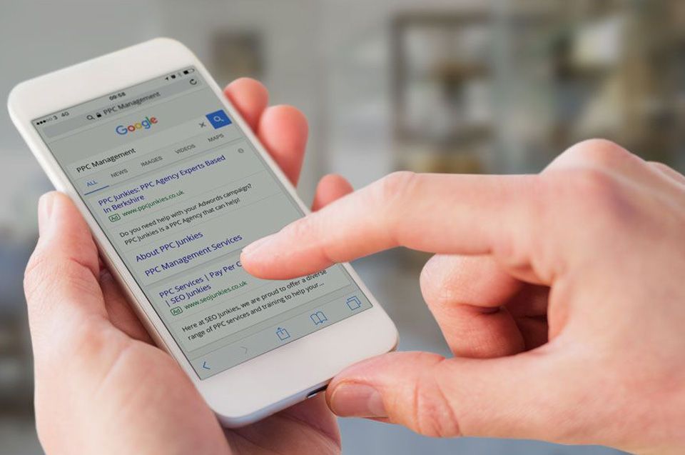 ppc management search results on iphone